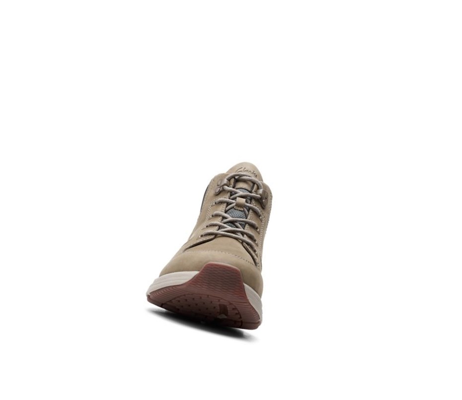 Chaussures de Marche Clarks Wave2.0 Hi Textile Homme Vert Olive | ZUNM68920