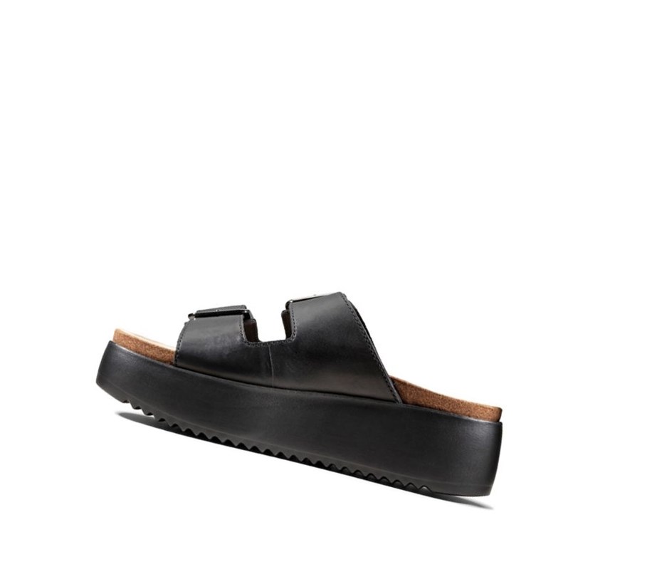 Claquette Clarks Botanic Claquette Cuir Femme Noir | FPLI18249