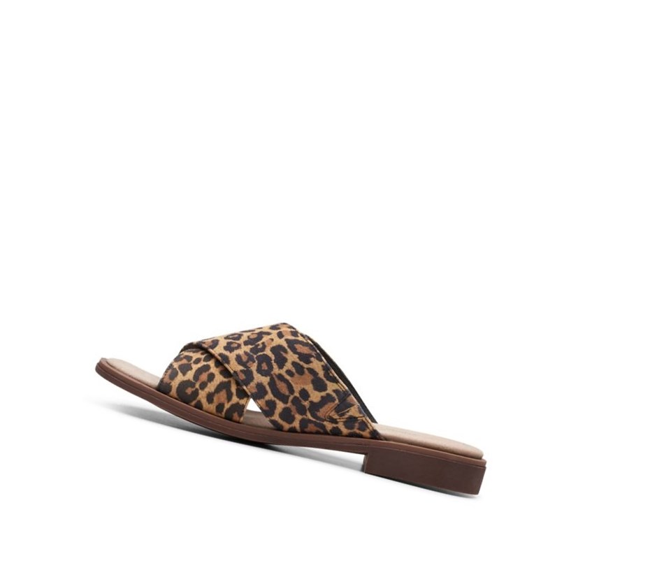 Claquette Clarks Declan Ivy Print Femme Leopard | QHZA31824