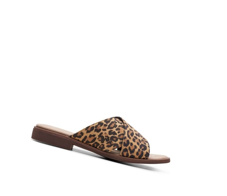 Claquette Clarks Declan Ivy Print Femme Leopard | QHZA31824