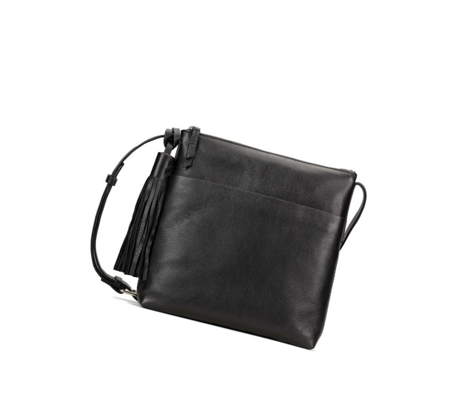 Leather Bags Clarks Topsham Shine Cuir Femme Noir | FOLE84731