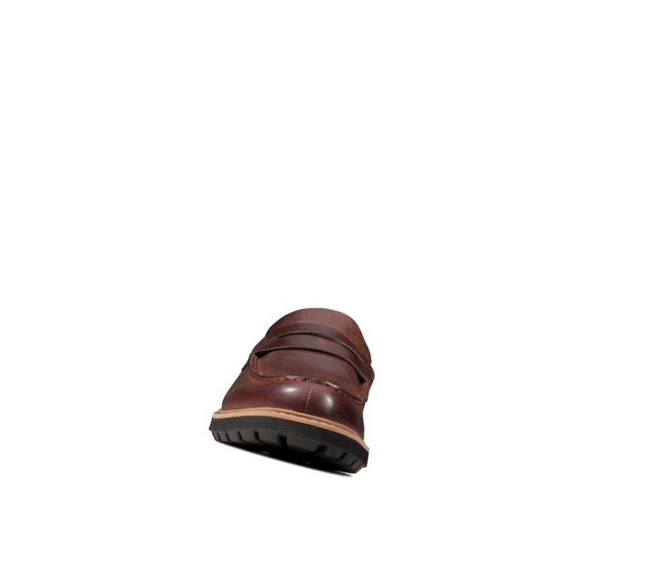 Loafers Clarks Batcombe Edge Cuir Homme Marron Foncé | EBAK72684