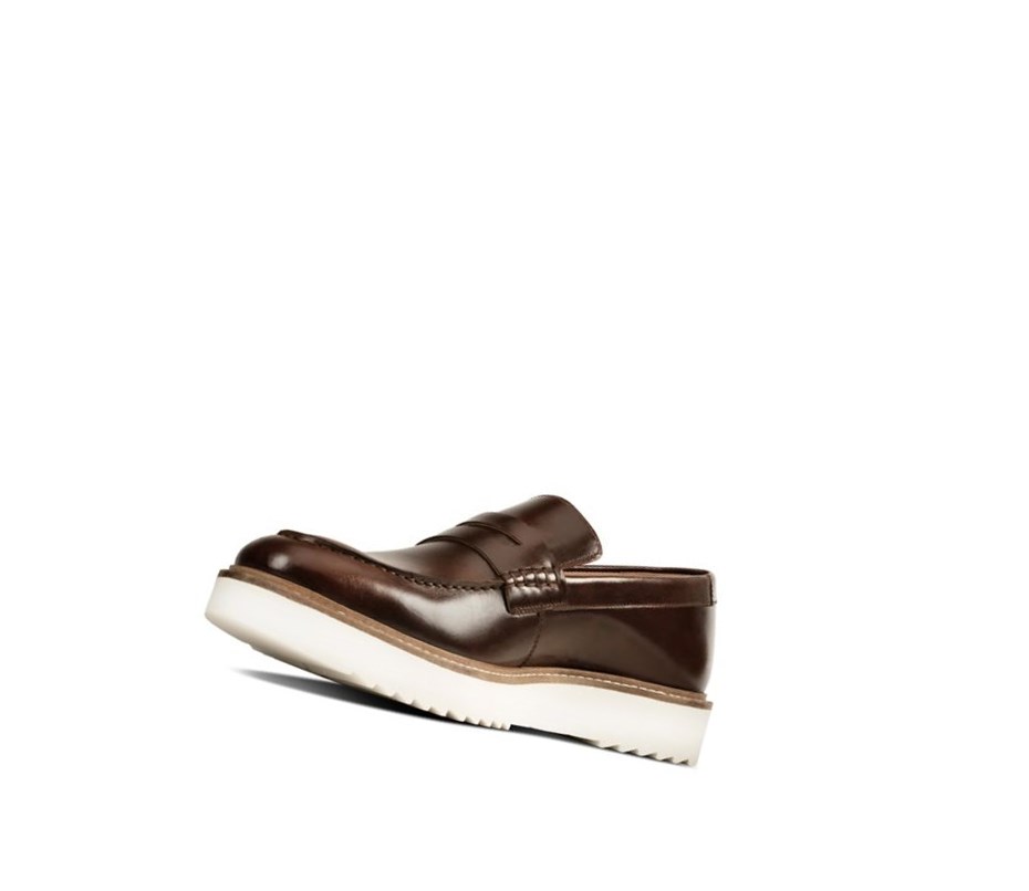 Loafers Clarks Ernest Free Cuir Homme Marron Foncé | FUQY81473