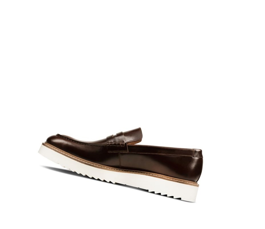 Loafers Clarks Ernest Free Cuir Homme Marron Foncé | FUQY81473