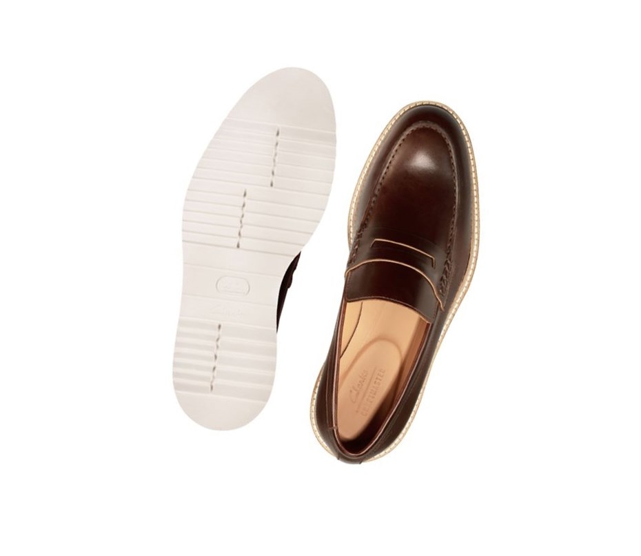 Loafers Clarks Ernest Free Cuir Homme Marron Foncé | FUQY81473