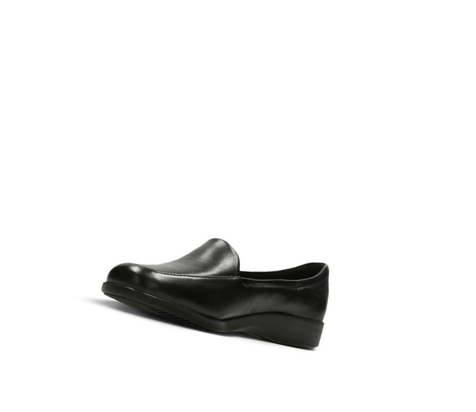 Loafers Clarks Georgia Cuir Femme Noir | XYZS74023