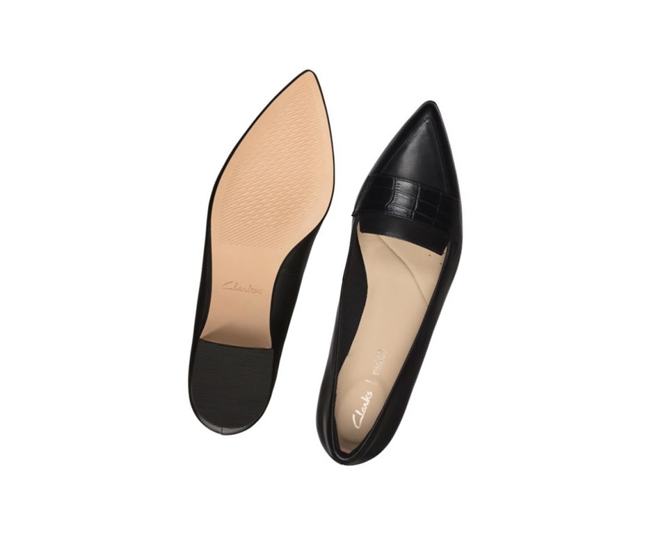 Loafers Clarks Laina 15 Cuir Femme Noir | OTAW65317