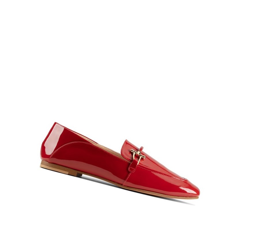 Loafers Clarks Pure 2 Vernis Cuir Femme Rouge | NWJA32160