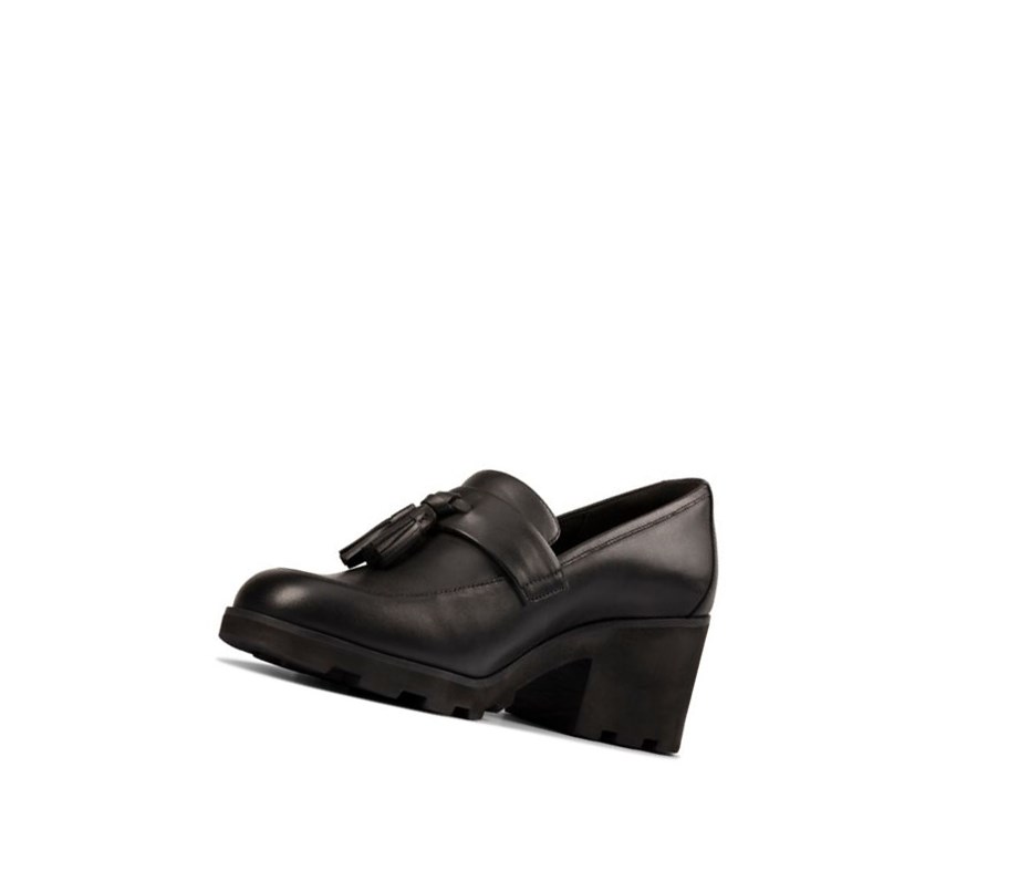 Loafers Clarks Rene Cuir Femme Noir | YTHX71648