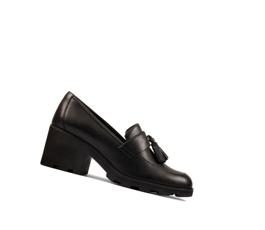 Loafers Clarks Rene Cuir Femme Noir | YTHX71648