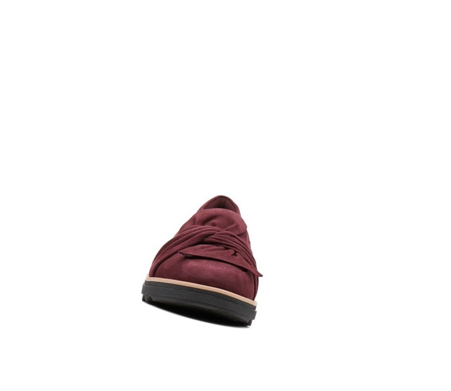 Loafers Clarks Sharon Dasher Daim Larges Fit Femme Bordeaux | TAJN02398