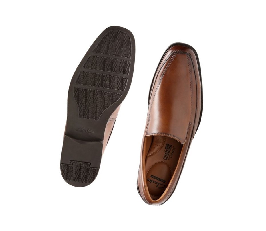 Loafers Clarks Tilden Free Cuir Homme Marron Foncé | XFMV50124