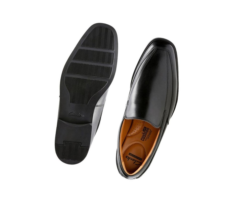 Loafers Clarks Tilden Free Cuir Homme Noir | FPKC38564