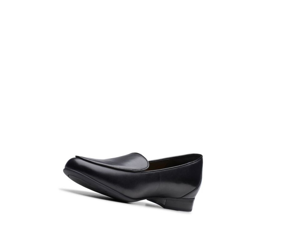 Loafers Clarks Un Blush Ease Cuir Femme Noir | GTHB60472