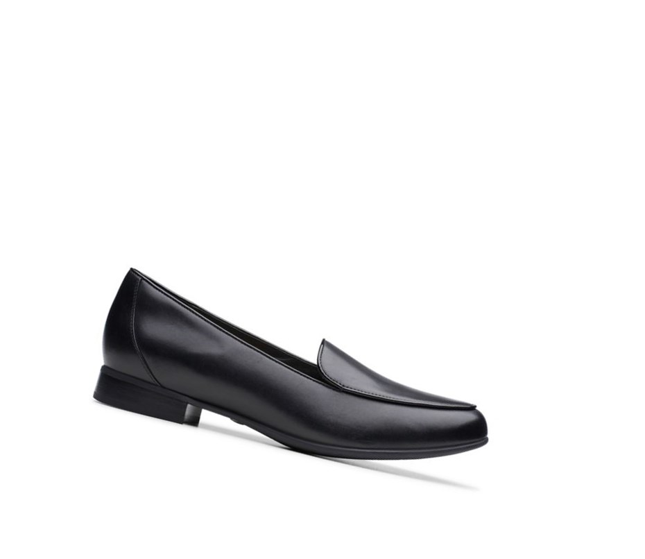 Loafers Clarks Un Blush Ease Cuir Femme Noir | GTHB60472