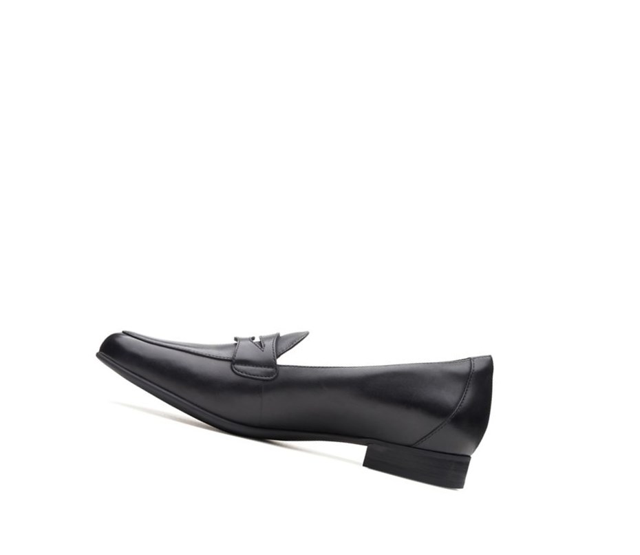 Loafers Clarks Un Blush Go Cuir Femme Noir | HPVO71423