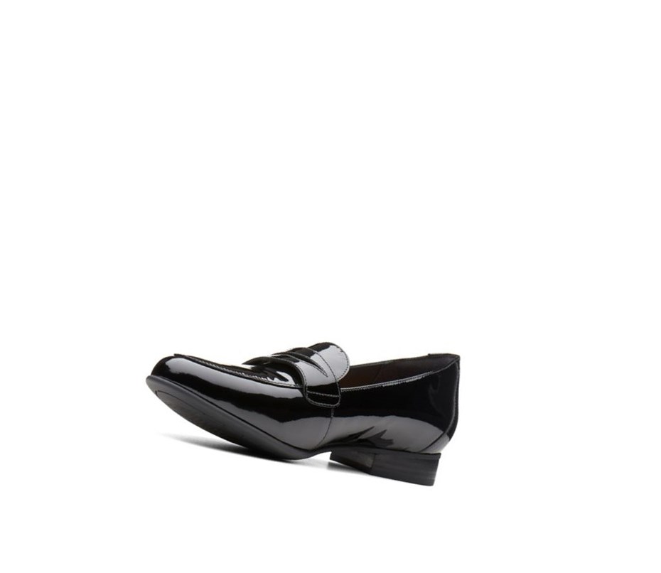 Loafers Clarks Un Blush Go Vernis Cuir Femme Noir | KYBS05236