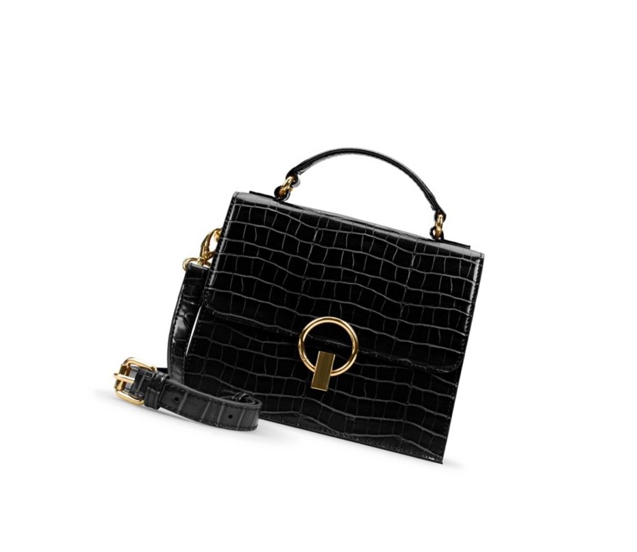 Sacs Crossbody Clarks Cabana Luna Croc Femme Noir | OTNW92378