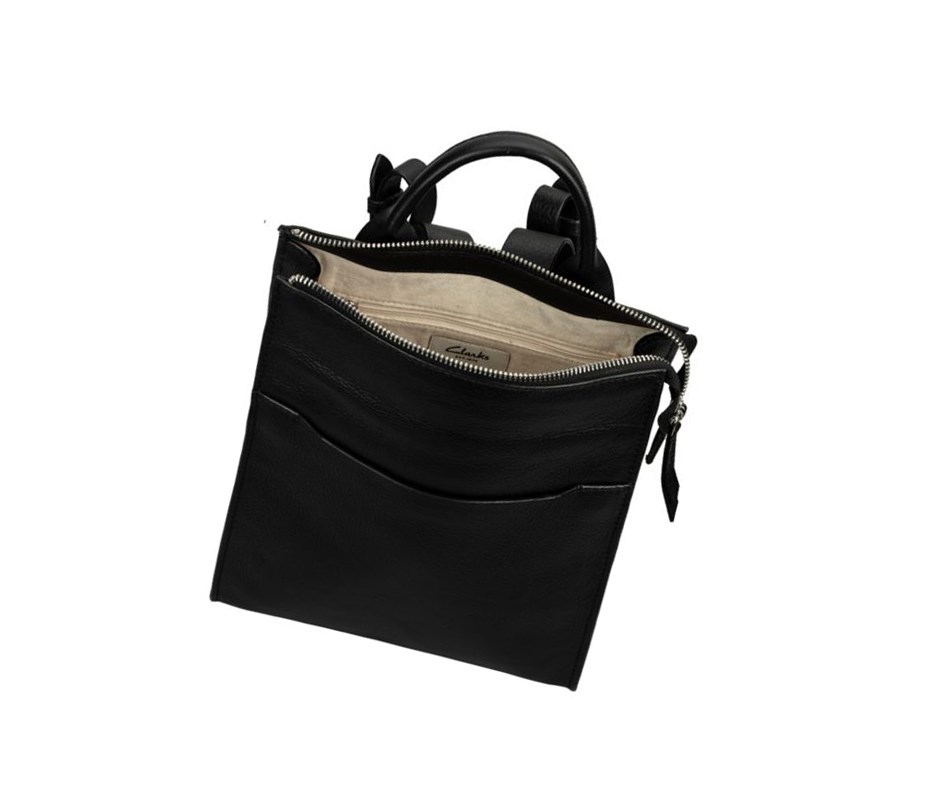 Sacs À Dos Clarks The Hayle Small Cuir Femme Noir | DIYP73915