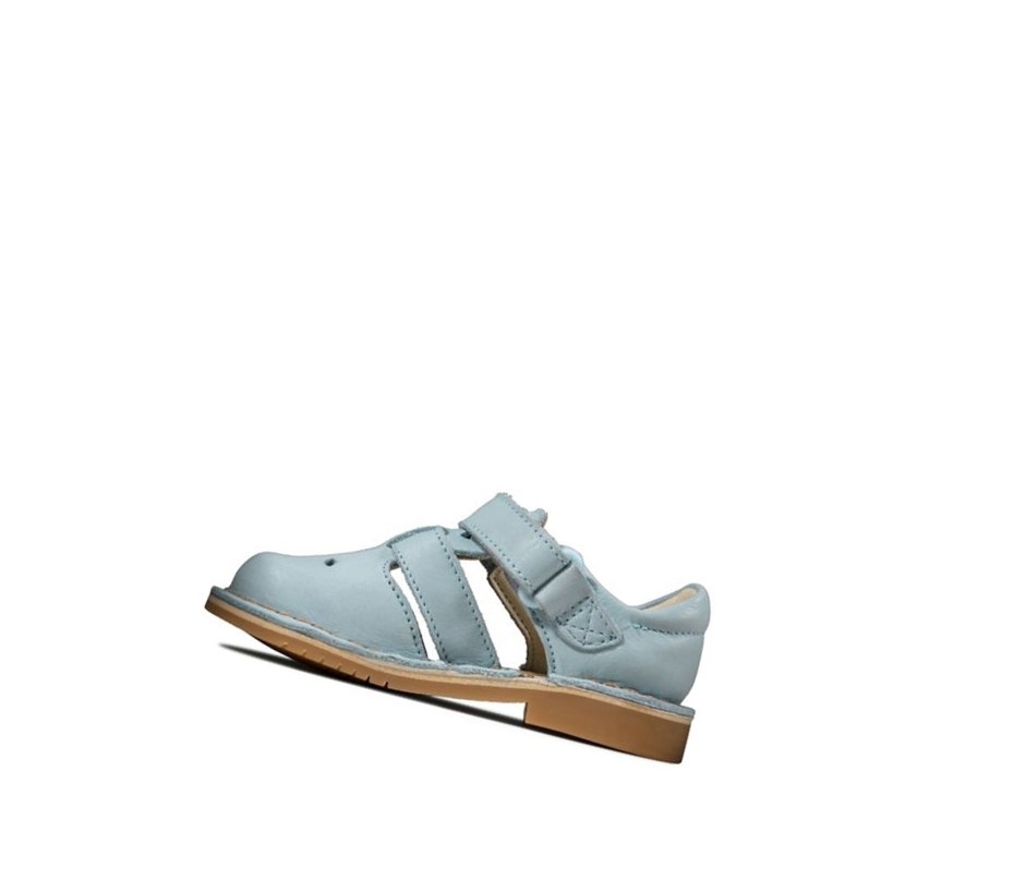 Sandales Casual Clarks Comet Sand Cuir Fille Bleu Clair | RUBT30542