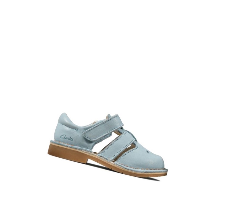 Sandales Casual Clarks Comet Sand Cuir Fille Bleu Clair | RUBT30542