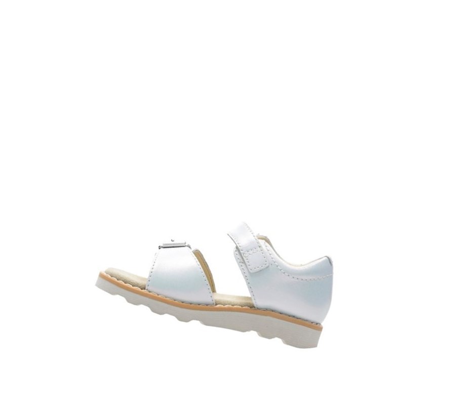 Sandales Casual Clarks Crown Bloom Cuir Fille Blanche | FXNQ26149