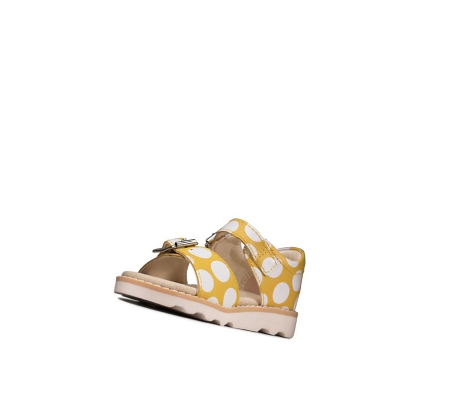 Sandales Casual Clarks Crown Bloom Daim Fille Jaune | JKTM30289