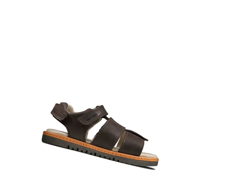 Sandales Casual Clarks Frances Tor Cuir Garcon Marron | VKBG37694