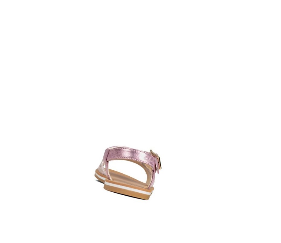 Sandales Casual Clarks Skylark Hope Cuir Fille Rose Metal | POZH92546