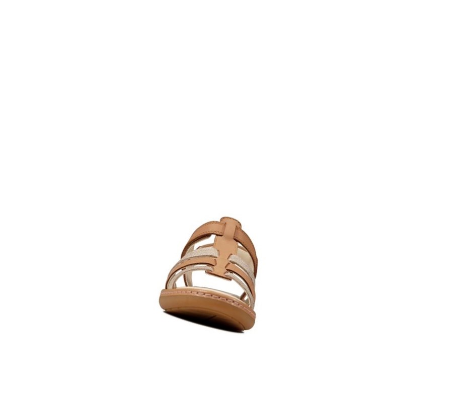 Sandales Casual Clarks Skylark Sand Cuir Fille Marron | VCKE28793