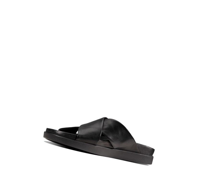 Sandales Casual Clarks Sunder Cross Cuir Homme Noir | BRDC58602