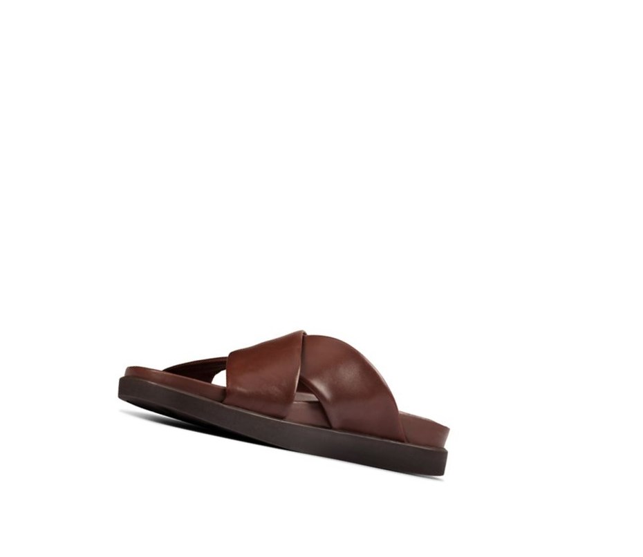 Sandales Casual Clarks Sunder Cross Cuir Homme Marron | LCVP02751