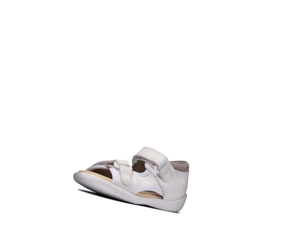 Sandales Casual Clarks Zora Beau Cuir Fille Blanche | OIMQ31705