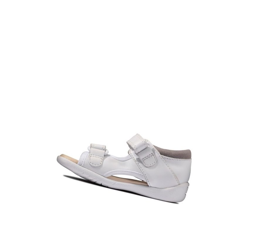 Sandales Casual Clarks Zora Beau Cuir Fille Blanche | OIMQ31705