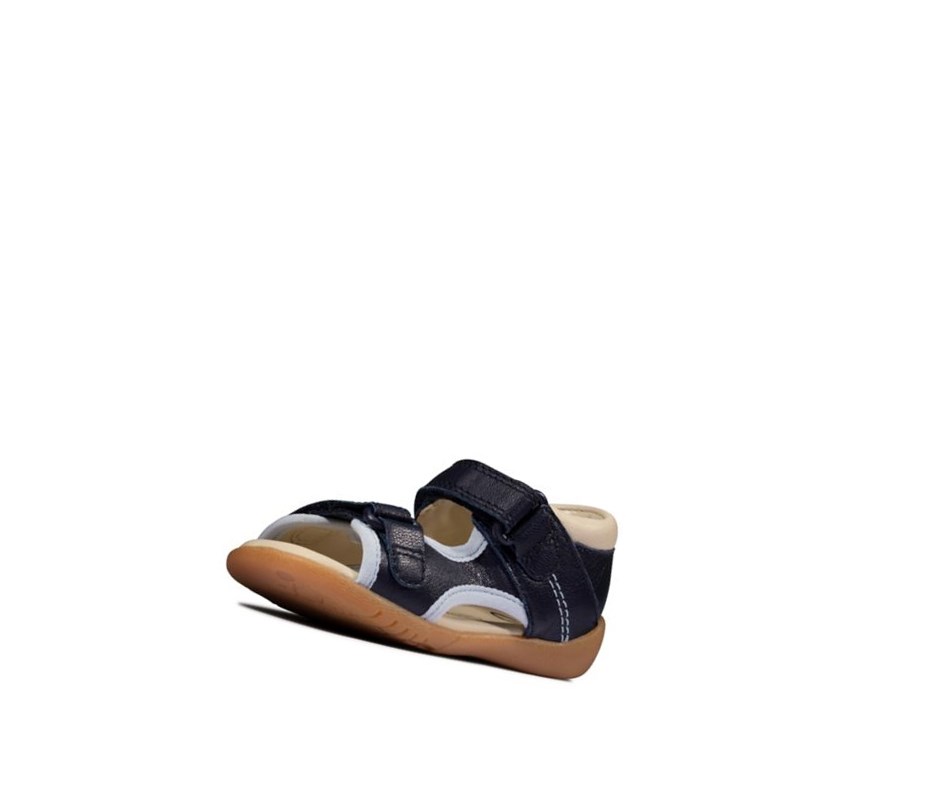 Sandales Casual Clarks Zora Spirit Cuir Garcon Bleu Marine | WNLC51039