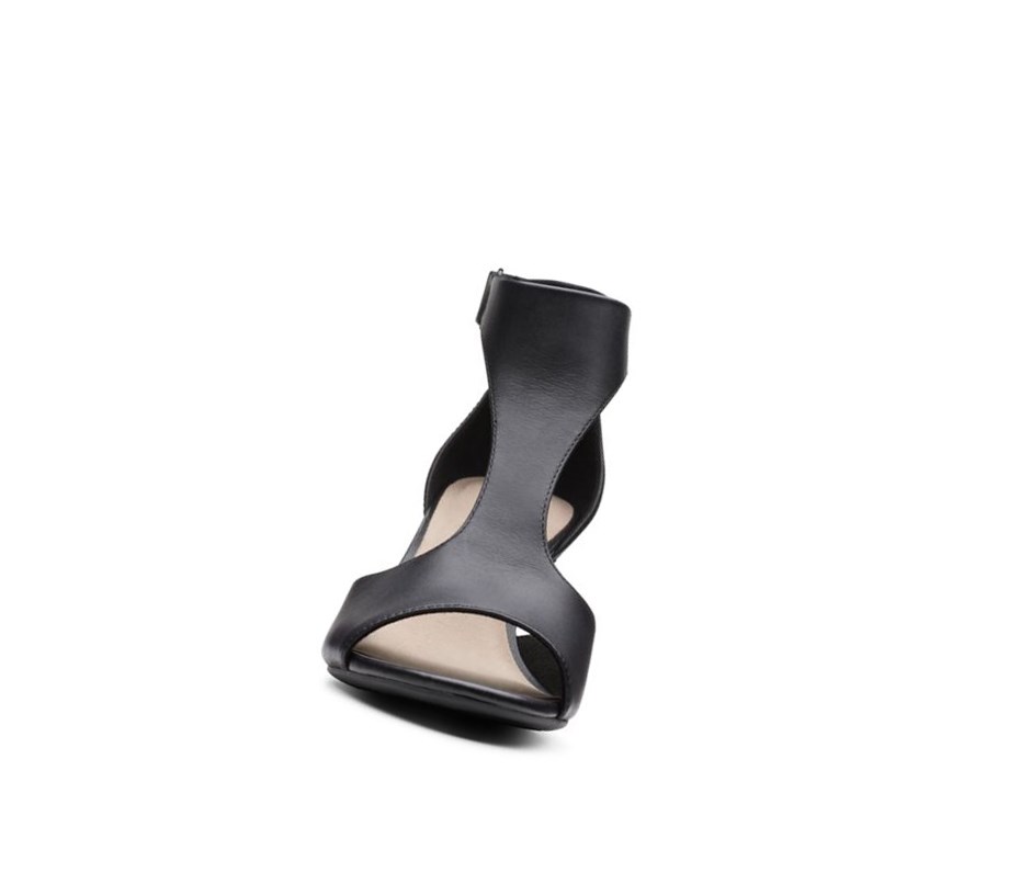 Sandales à Talons Clarks Alice Flame Cuir Femme Noir | MDLB78649