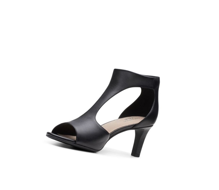 Sandales à Talons Clarks Alice Flame Cuir Femme Noir | MDLB78649