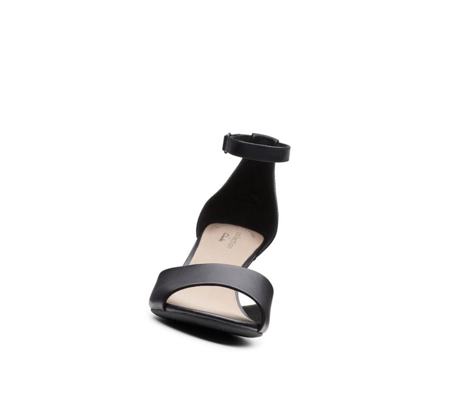 Sandales à Talons Clarks Alice Greta Cuir Femme Noir | KSNE78204