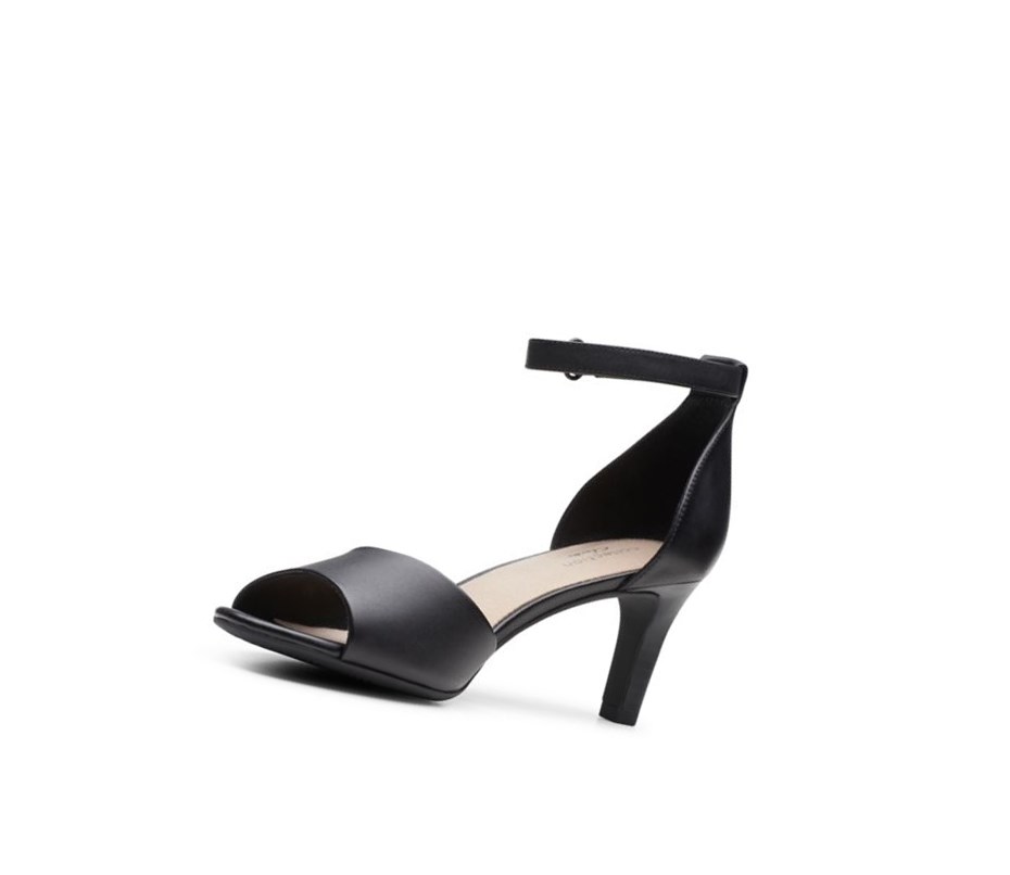 Sandales à Talons Clarks Alice Greta Cuir Femme Noir | KSNE78204