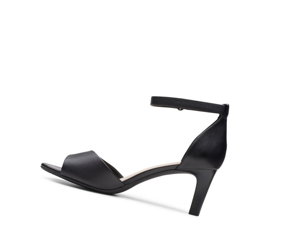 Sandales à Talons Clarks Alice Greta Cuir Femme Noir | KSNE78204