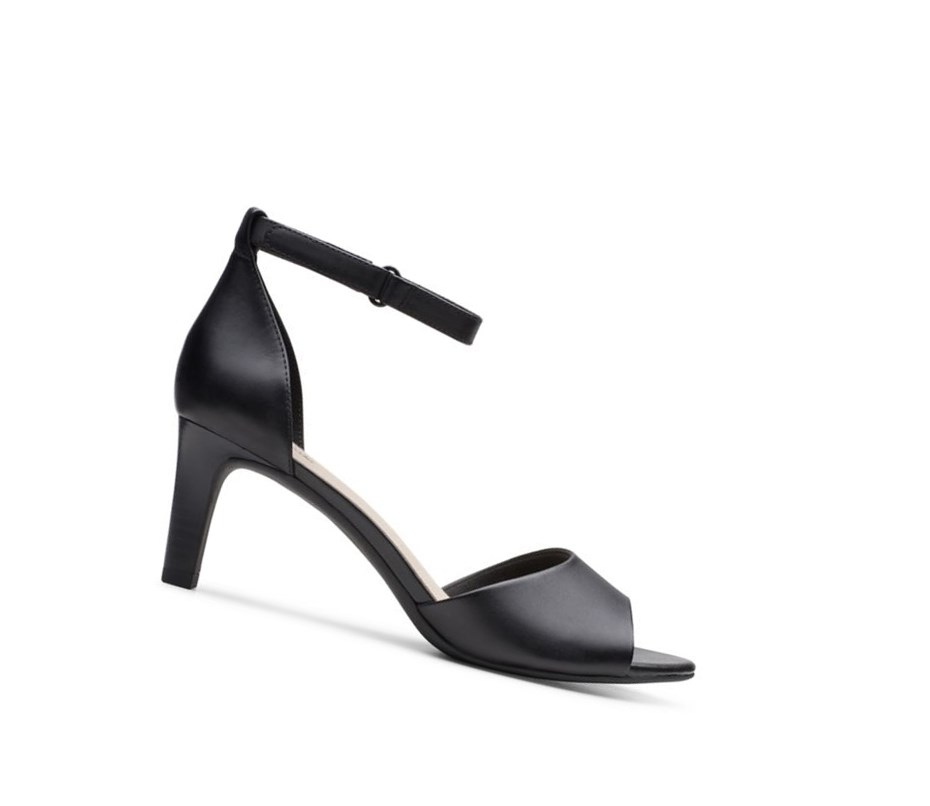 Sandales à Talons Clarks Alice Greta Cuir Femme Noir | KSNE78204