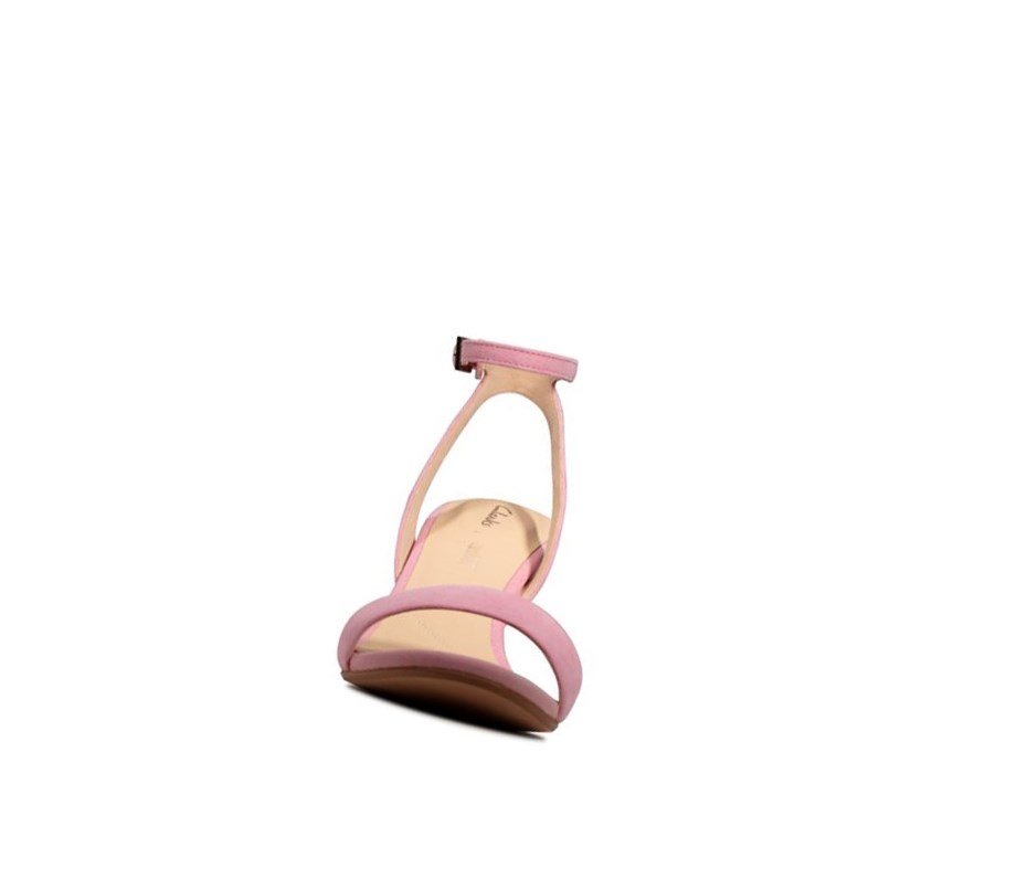 Sandales à Talons Clarks Amali Jewel Daim Femme Rose | TIAK67534