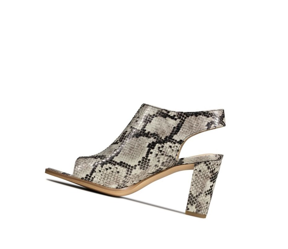 Sandales à Talons Clarks Kaylin 85 Brides Femme Grise Serpent | VEZU50879