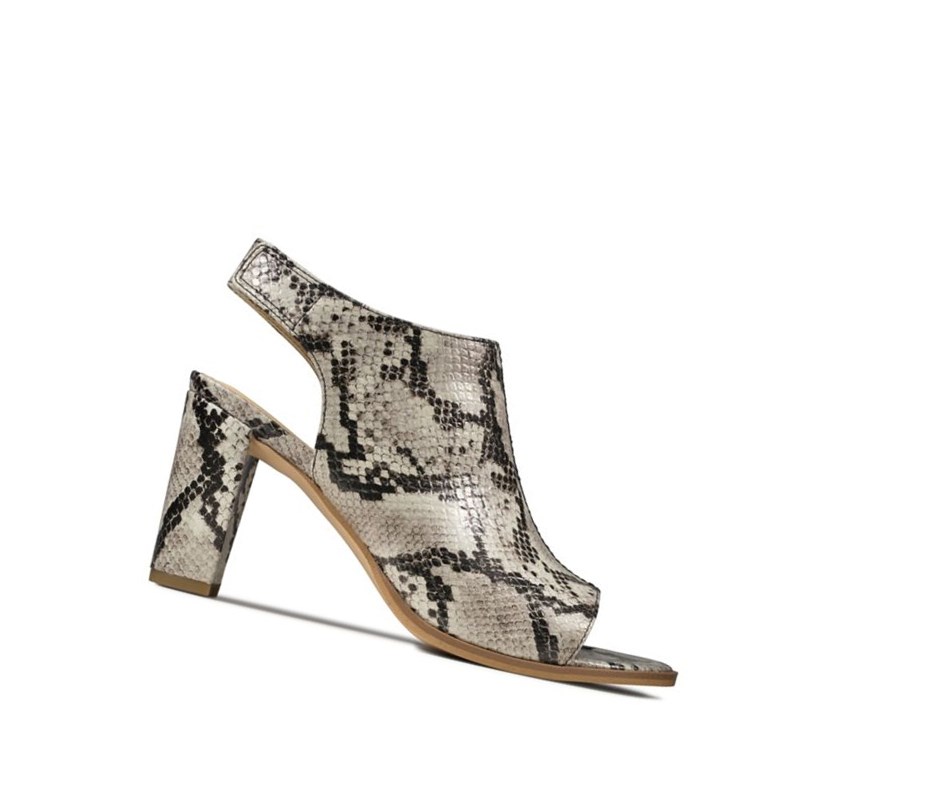 Sandales à Talons Clarks Kaylin 85 Brides Femme Grise Serpent | VEZU50879