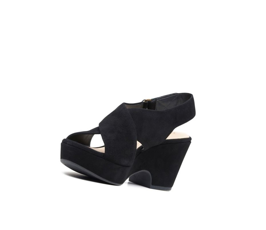 Sandales à Talons Clarks Maritsa Lara Daim Femme Noir | MUKN94065