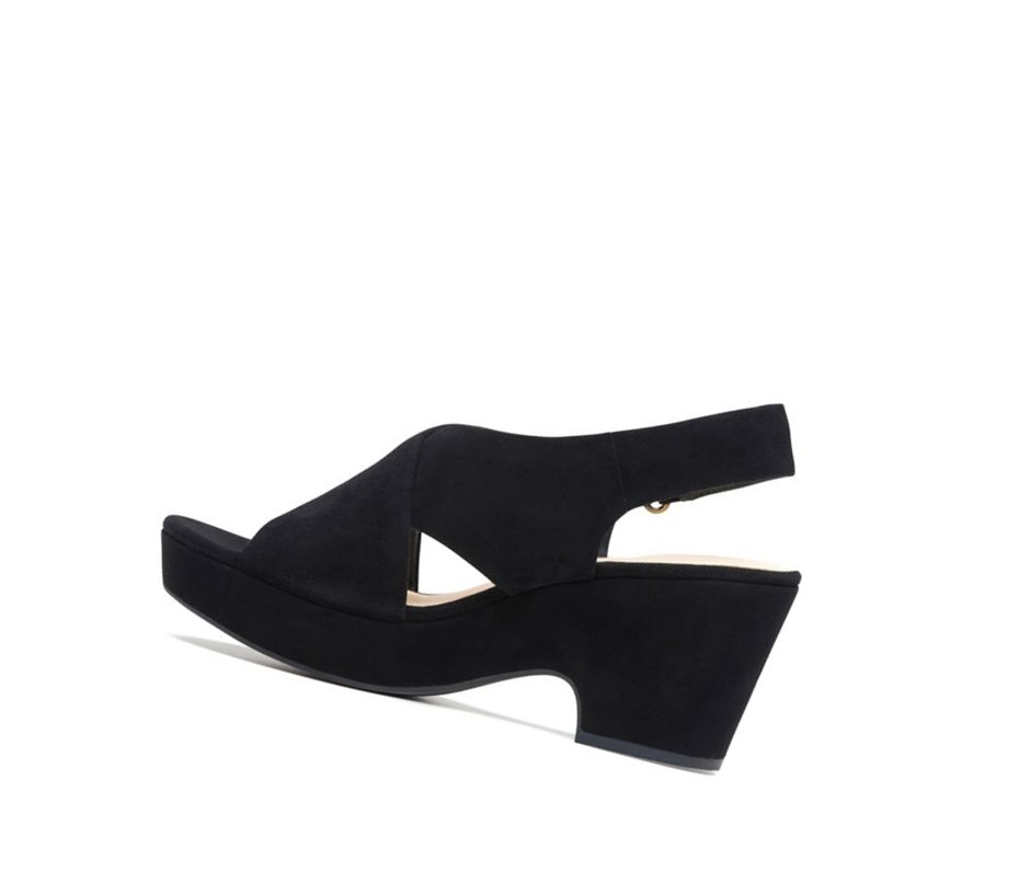 Sandales à Talons Clarks Maritsa Lara Daim Femme Noir | MUKN94065