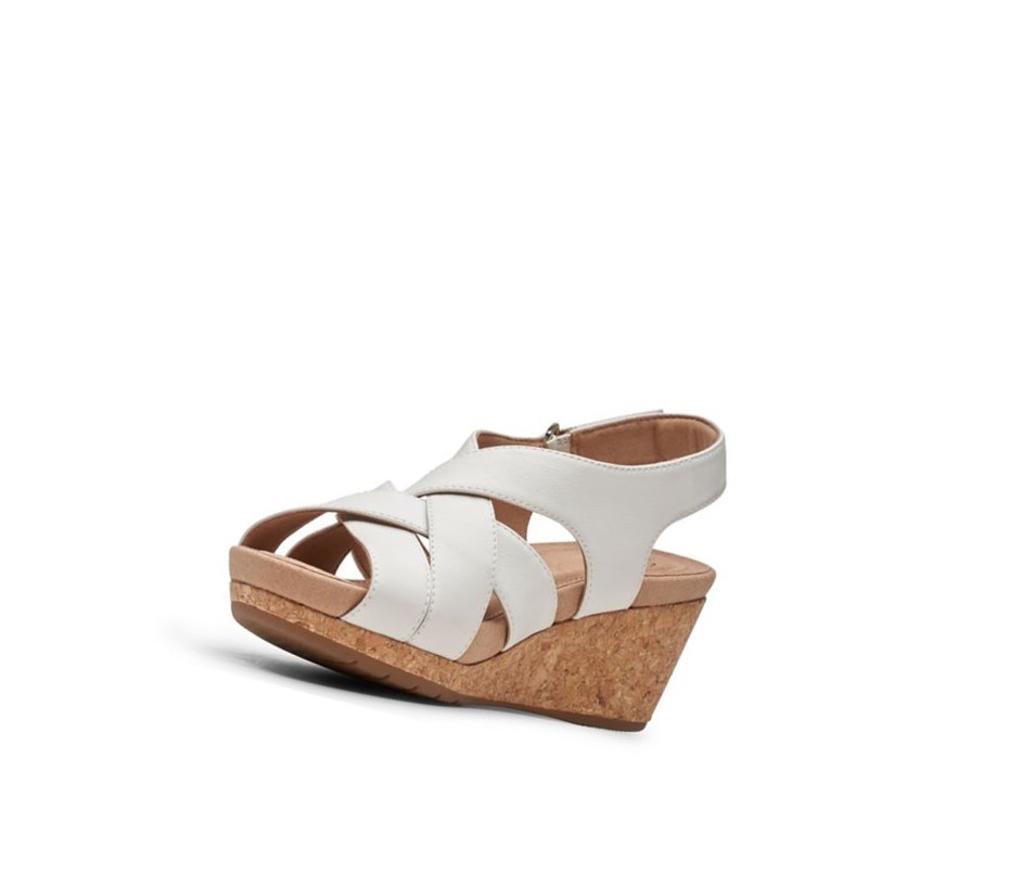 Sandales à Talons Clarks Un Capri Step Cuir Femme Blanche | KZTI46091