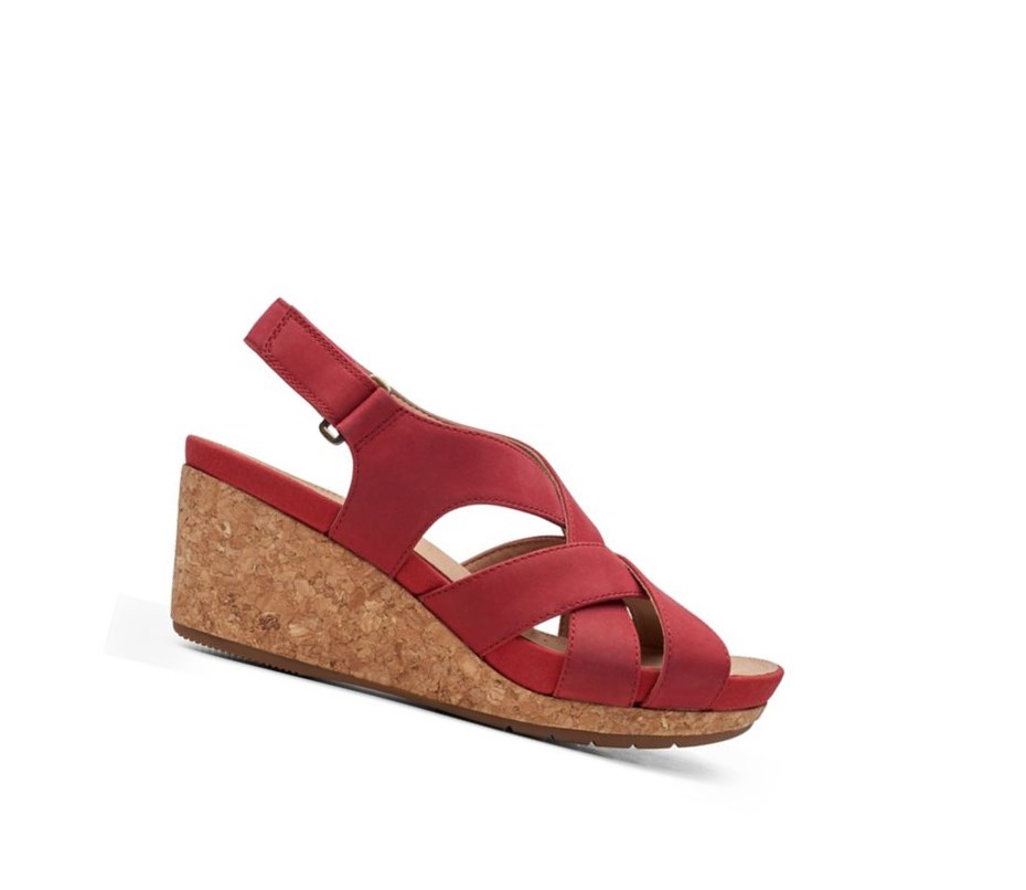 Sandales à Talons Clarks Un Capri Step Nubuck Daim Femme Rouge | YZOK32617