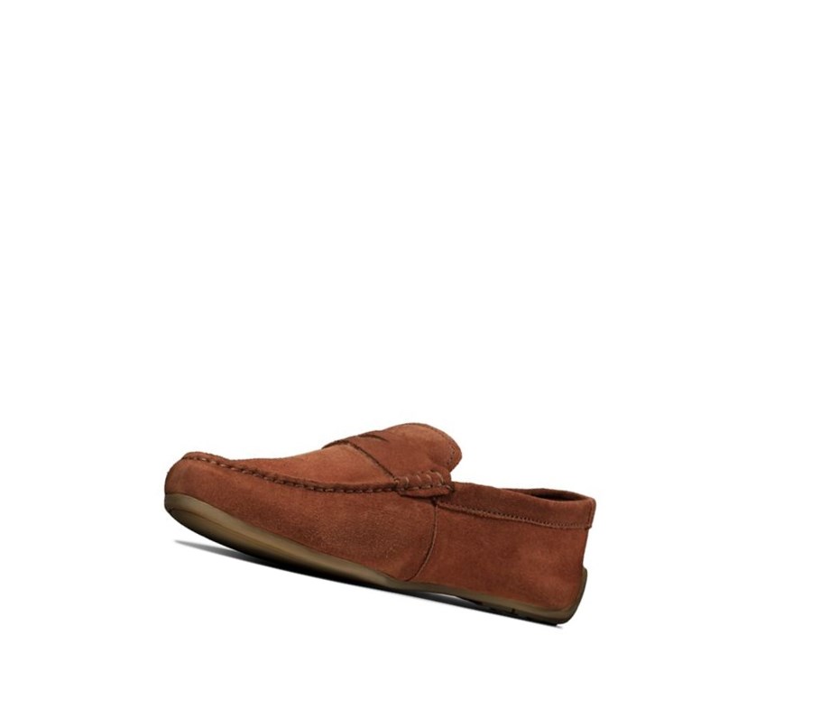 Slip On & Loafers Clarks Reazor Penny Daim Homme Marron | GUXV71958