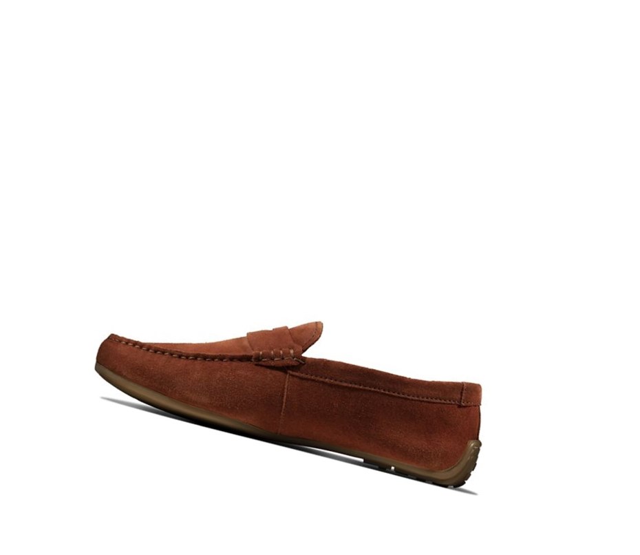 Slip On & Loafers Clarks Reazor Penny Daim Homme Marron | GUXV71958